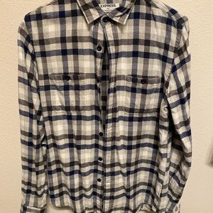 Express plaid flannel button up shirt. Size small.